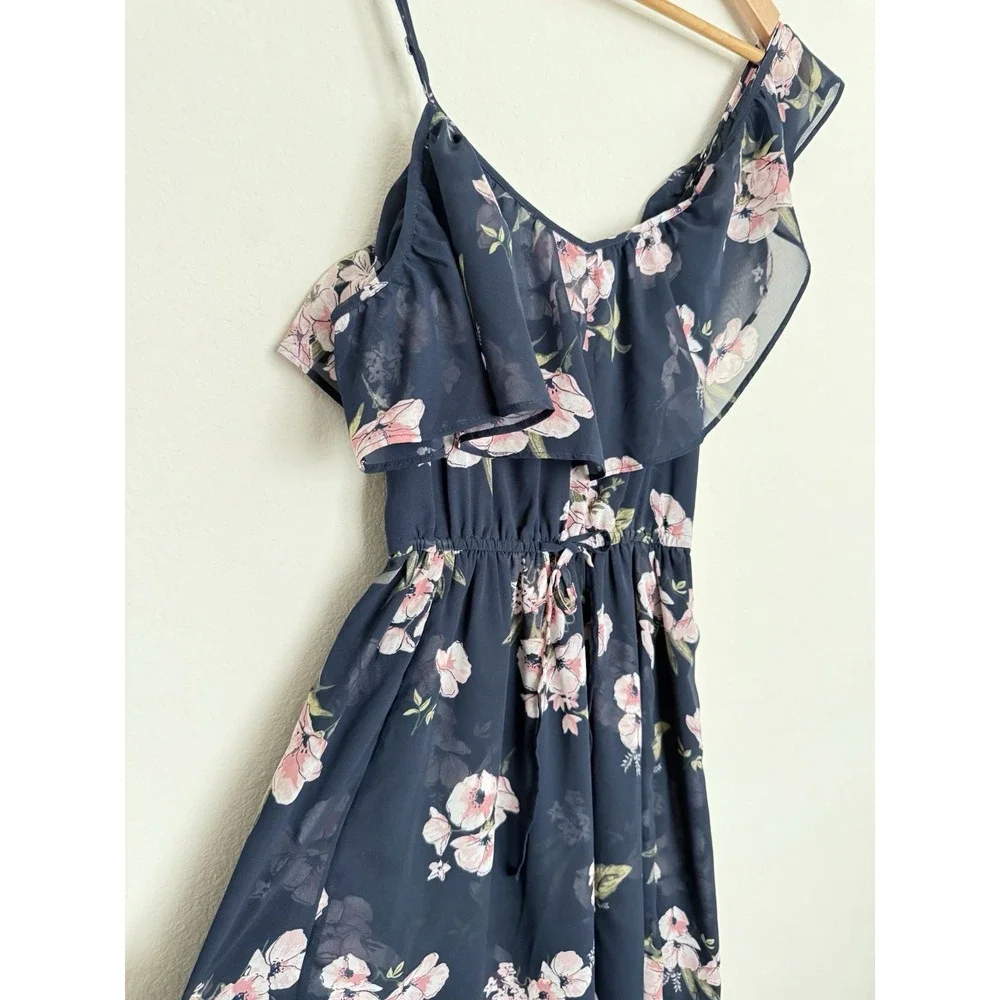 Y2K Abercrombie & Fitch Chiffon Maxi Dress Womens XS Cottagecore Romantic Beachy